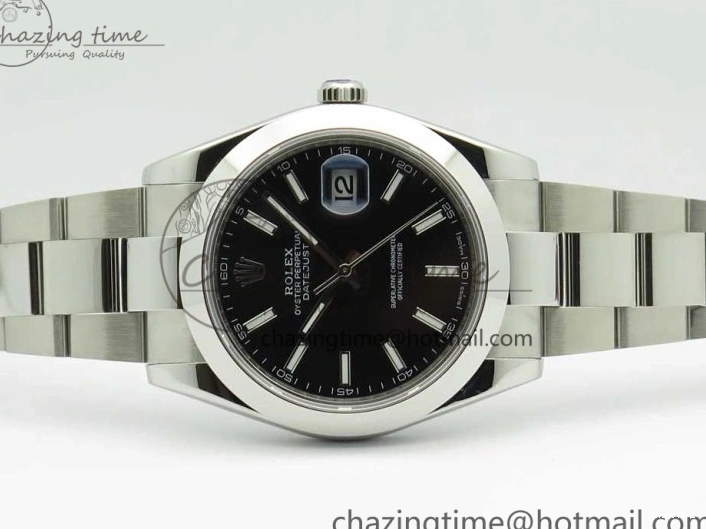 MiroTime 0523 DateJust II 126334 41mm SS BP 1:1 Best Edition Black Dial Sticks Makers on Oyster Bracelet ZeroBulk 3325